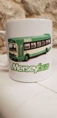 Merseybus Merseyside Transport Bus Cup Mug 1980s logo Leyland National Liverpool