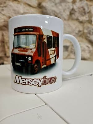Merseybus Merseyside Transport Dodge Bus Cup Mug 1980s logo minibus Liverpool