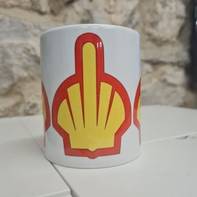 Middle Finger Petrol Cost Cup Mug funny gift Esso Texaco Shell
