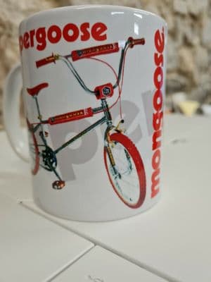 Mongoose Supergoose Chrome BMX 1983 cup mug Sky Way Raleigh Burner Skyway TA