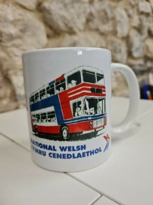 National Bus Company Welsh NBC Cup Mug 1980s timetable graphic driver buses