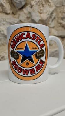 Newcastle Brown Ale inspired mug cup retro vintage design Tyneside lager beer