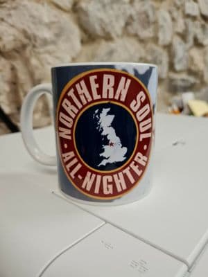 Northern Soul All-Nighter Mug Cup Wigan Casino Mecca Twisted Wheel vinyl junky