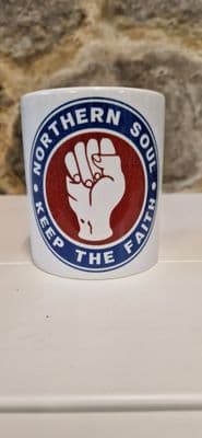 Northern Soul mug cup Keep The Faith Claret And Blue