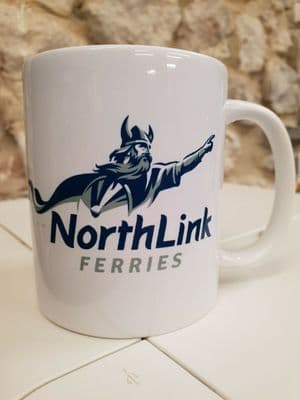 Northlink Ferries logo mug cup ferry  north Scotland Shetland Isles