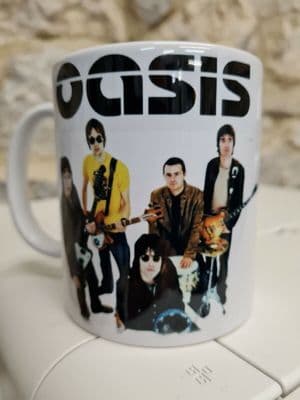 Oasis inspired mug Liam Noel Gallagher Bonehead Guigsy Cup Mug Manchester 2000
