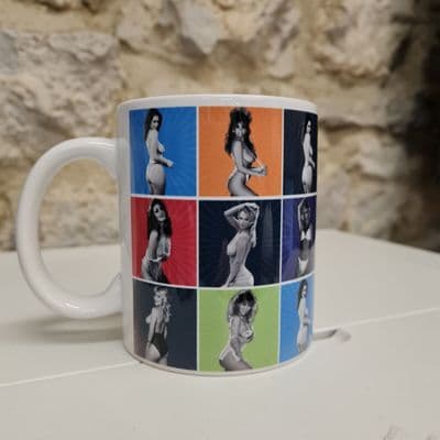 Page 3 Three Superstars Cup Mug Lucy Pinder Sam Fox Linda Lusardi Rhian Sugden