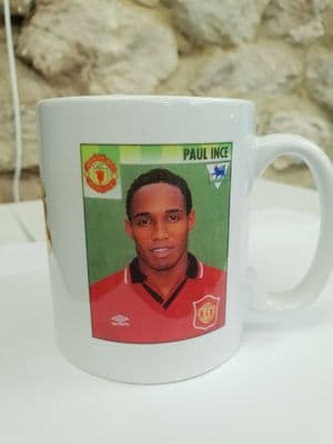 Paul Ince Sticker Cup Mug 1990s Panini stickerbook football
