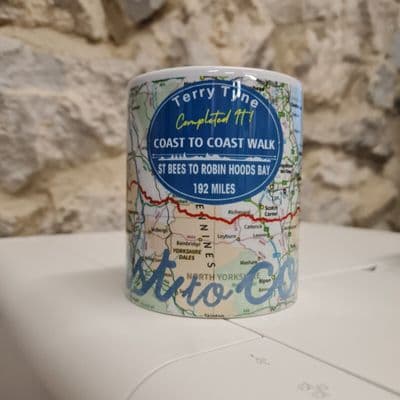 Personalised Coast to Coast 192 mile walk mug cup Completed it! souvenir gift