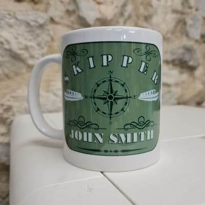 Personalised Skipper retro look mug cup perfect gift souvenir narrowboat barge