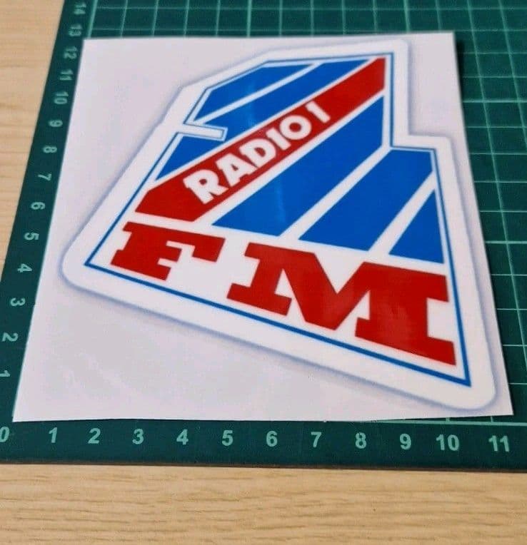 Radio 1 One FM 1980s STICKER Decal for any surface laptop studio camper