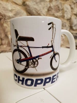 Raleigh Chopper 1970s era style Cup Mug Blue / Turquoise