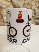 Raleigh Chopper 1970s era style Cup Mug Blue / Turquoise