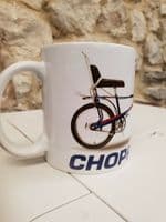 Raleigh Chopper 1970s era style Cup Mug Blue / Turquoise
