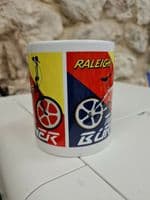 Raleigh Team Burner BMX logo cup mug Skyway Mongoose GT Bikes 1980s