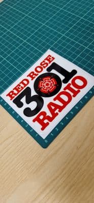 Red Rose Radio STICKER for car, laptop, any surface ILR Preston