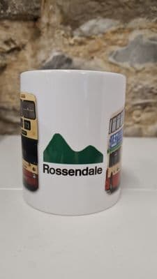 Rossendale Transport Bus Cup Mug Ex GM Atlantean 1990s Rosso