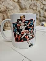 Roy of the Rovers 1986 era Cup Mug featuring Roy Race Melchester International