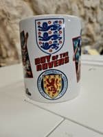 Roy of the Rovers 1986 era Cup Mug featuring Roy Race Melchester International
