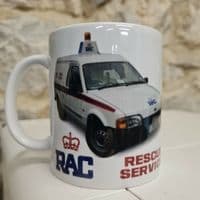 Royal Automobile Ford Escort van mug cup retro vintage nostalgia 1980s logo R AC