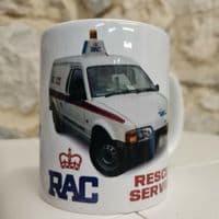 Royal Automobile Ford Escort van mug cup retro vintage nostalgia 1980s logo R AC