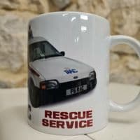 Royal Automobile Ford Escort van mug cup retro vintage nostalgia 1980s logo R AC