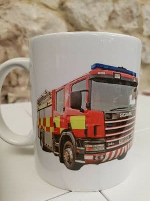Scania Fire Engine Appliance Fire and Rescue Service Cup Mug