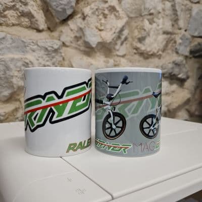 Set of 2 Raleigh Mag Burner BMX cup mug Skyway Mongoose GT Bikes Haro Hutch Team