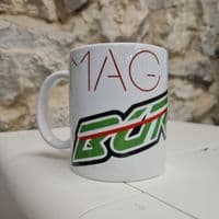 Set of 2 Raleigh Mag Burner BMX cup mug Skyway Mongoose GT Bikes Haro Hutch Team