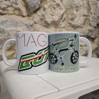 Set of 2 Raleigh Mag Burner BMX cup mug Skyway Mongoose GT Bikes Haro Hutch Team