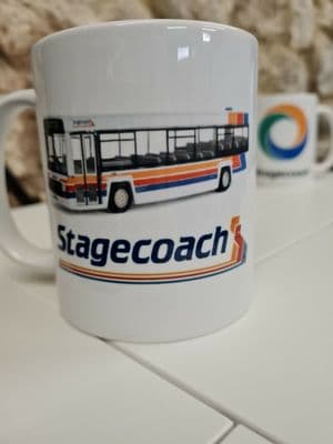Stagecoach Bus Transport Cup Mug Leyland Lynx 90's livery driver buses