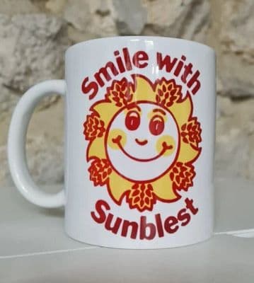 Sunblest Logo Cup Mug British bakery bread Smile With Sun Blest