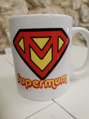 Supermum Cup Mug funny mothers day gift Super Mum birthday present lovely prize