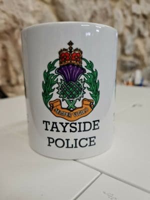 Tayside Police Constabulary Scotland Motif Logo Crest Cup Mug