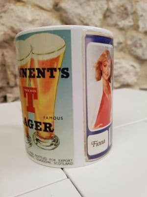 Tennents Lager Lovelies Fiona Cup Mug nostalgic gift Glamour can tin Tennants