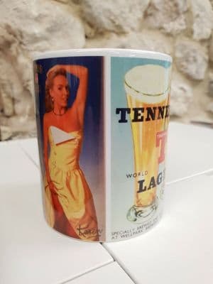 Tennents Lager Lovelies Karen Cup Mug nostalgic gift Glamour can tin Tennants