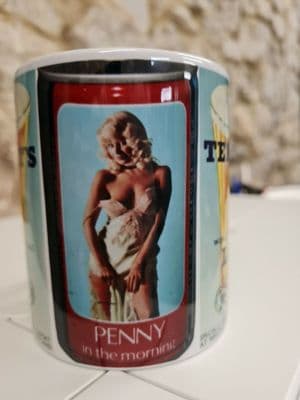 Tennents Lager Lovelies Penny Cup Mug nostalgic gift Glamour can tin Tennants