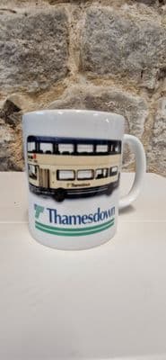 Thamesdown Bus Cup Mug buses 1980s Thames Down GM Standard