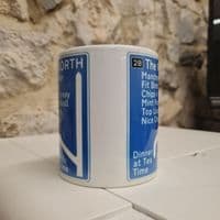 The NORTH Motorway sign Cup Mug funny gift Manchester Fit Birds Chips n Gravy