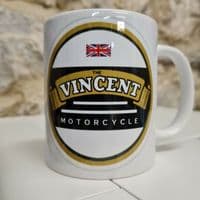 The Vincent Motorcycle Stevenage logo cup mug perfect gift motorbike mechanic