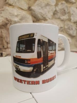 Western Buses Stagecoach Cup Mug Argyle and Bute Mercedes bus in 1990s livery