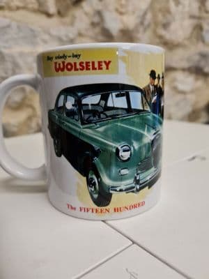 Wolseley 1500 advertising Mug Cup classic car driver / enthusiast gift