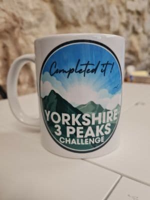 Yorkshire Three 3 Peaks Challenge mug cup 