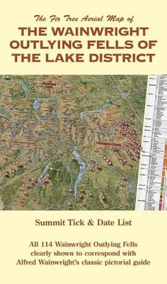 Fir Tree Aerial Map Wainwright Outlying Fells in the Lake District - Paper, folded