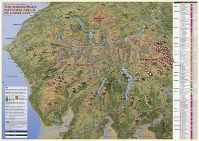 Fir Tree Aerial Map Wainwright Outlying Fells of the Lake District - Flat laminated