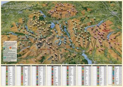 Fir Tree Map - Wainwright Fells of The Lake District - Paper, flat