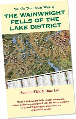 Fir Tree Map - Wainwright Fells of The Lake District - Paper, folded