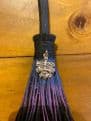 Broomstick Witches Broom Purple Green Man Charm 20cm Tall