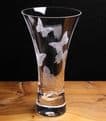 Butterflies Engraved Flared Glass Vase Small 180mm