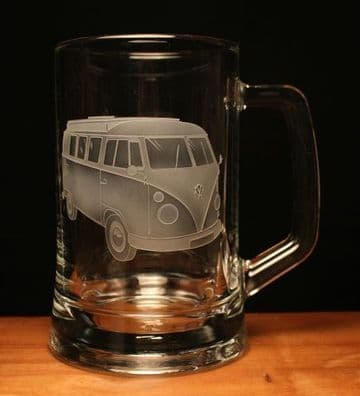 Camper Van VW Splitty Engraved Glass Tankard